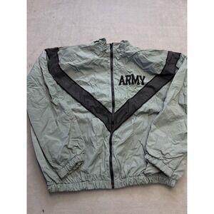 Skilcraft US Army IPFU PT Windbreaker Jacket Green Black Medium Regular 0634